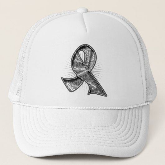 Brain Tumor Slogan Wasserzeichen Ribbon Truckerkappe (Vorderseite)
