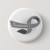 Brain Tumour Survivor Ribbon Button (Vorderseite)
