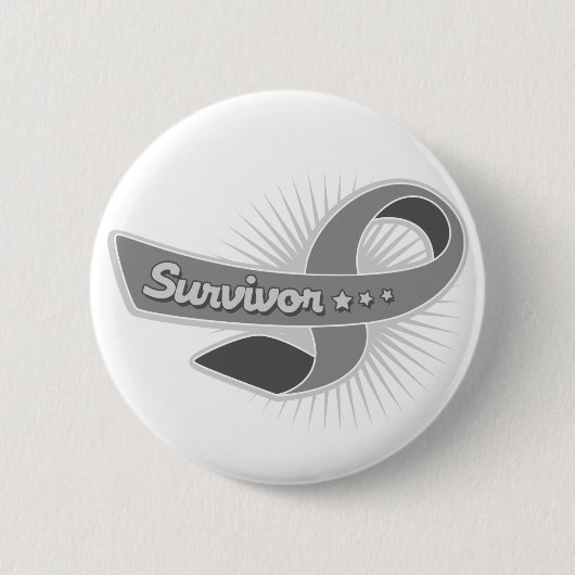 Brain Tumour Survivor Ribbon Button (Vorderseite)