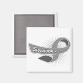 Brain Tumour Survivor Ribbon Magnet (Vorderseite/Rückseite)