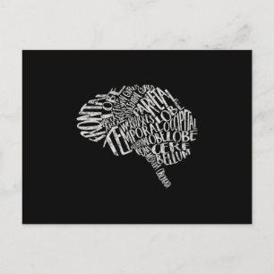 Brain Typography RN Neuroscience Postkarte
