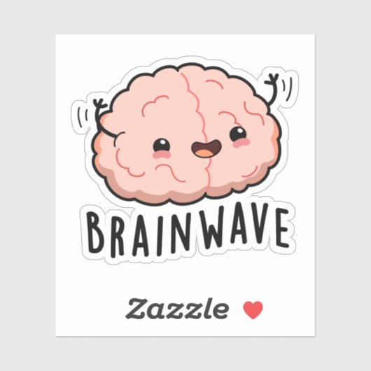 Brain Wave Funny Anatomy Pun Aufkleber (Blatt)