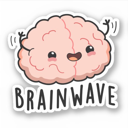 Brain Wave Funny Anatomy Pun Aufkleber (Vorderseite)