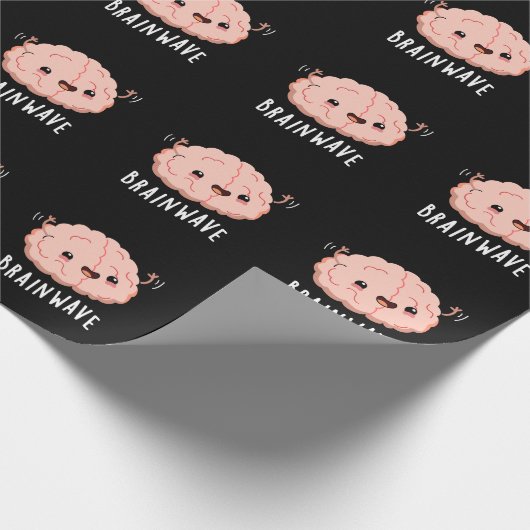 Brain Wave Funny Anatomy Pun Dark BG Geschenkpapier (Ecke)