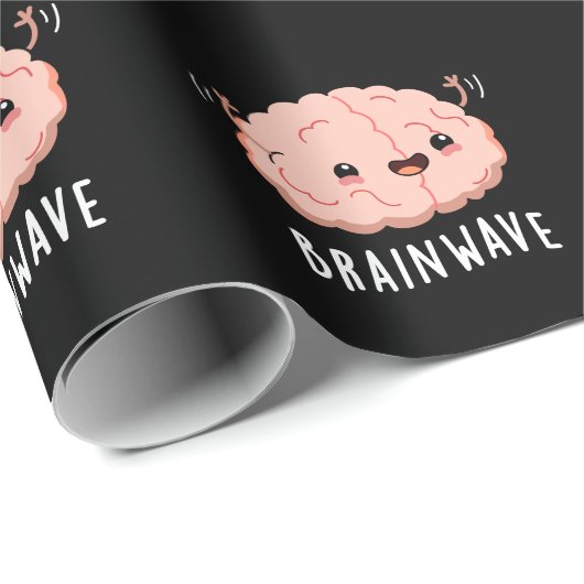 Brain Wave Funny Anatomy Pun Dark BG Geschenkpapier (Rolleneckpunkt)