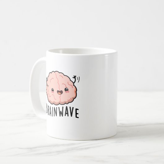 Brain Wave Funny Anatomy Pun Kaffeetasse (Vorderseite Links)
