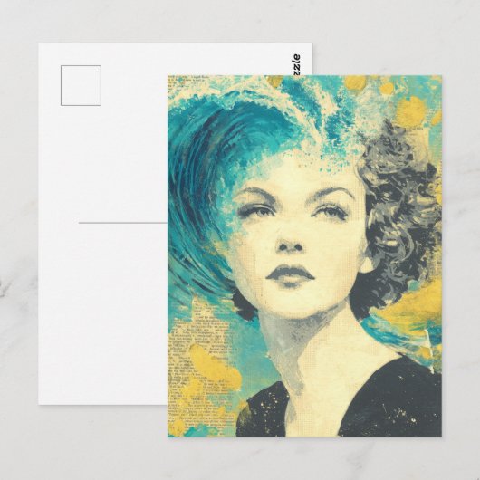 Brain Waves Collage Postkarte (Vorne/Hinten)