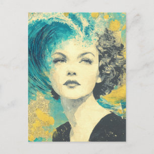 Brain Waves Collage Postkarte