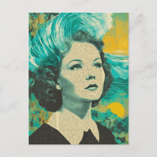 Brain Waves Collage Postkarte (Vorderseite)