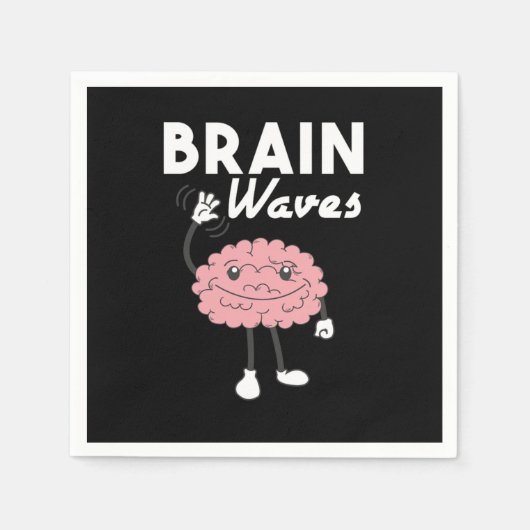 Brain Waves Funny Humour Brainy Geek Human Anato Serviette (Vorderseite)