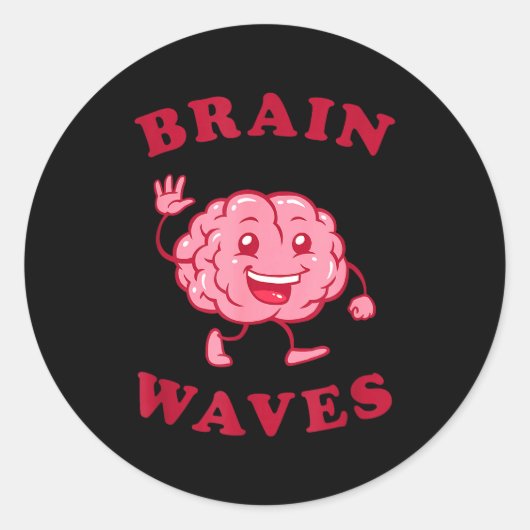 Brain waves - funny science biology  runder aufkleber (Vorderseite)
