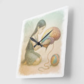 Brain-Weaving Winged Fairy Quadratische Wanduhr (Winkel)