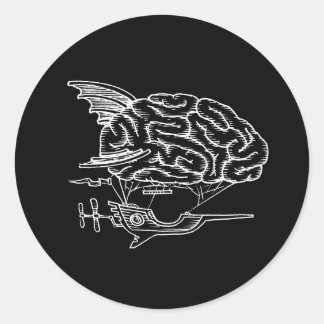 Brain Zeppelin Sticker (schwarz)