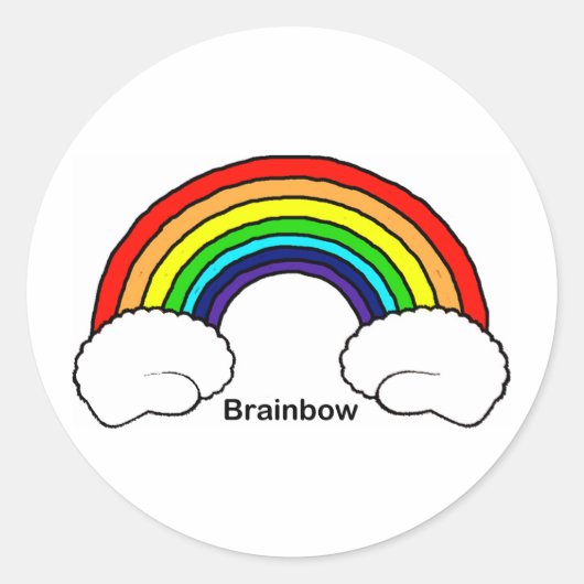 Brainbow Runder Aufkleber (Vorderseite)