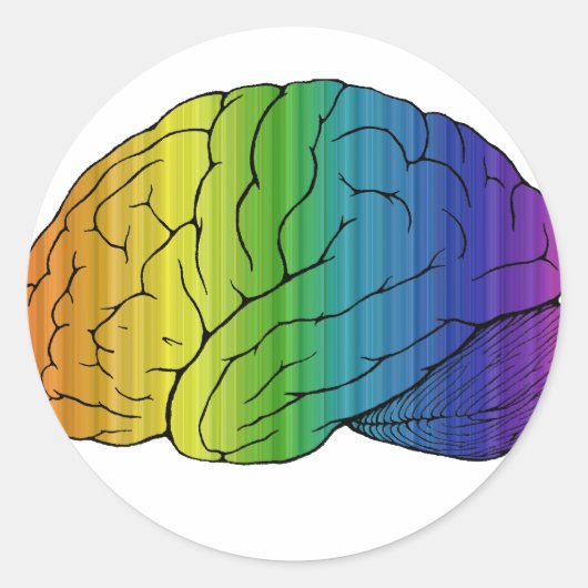 Brainbow Runder Aufkleber (Vorderseite)