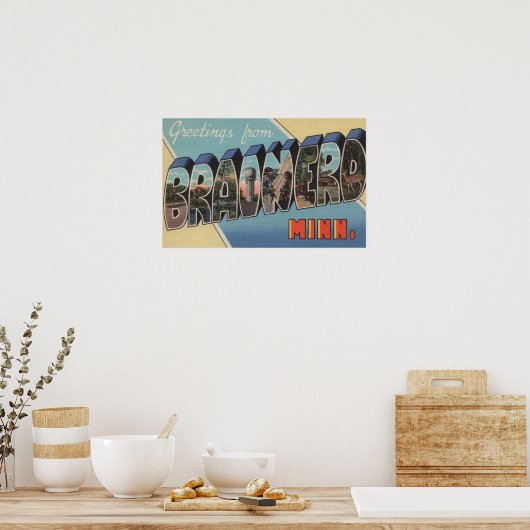Brainerd, Minnesota - Große Buchstabenszenen Poster (Küche)