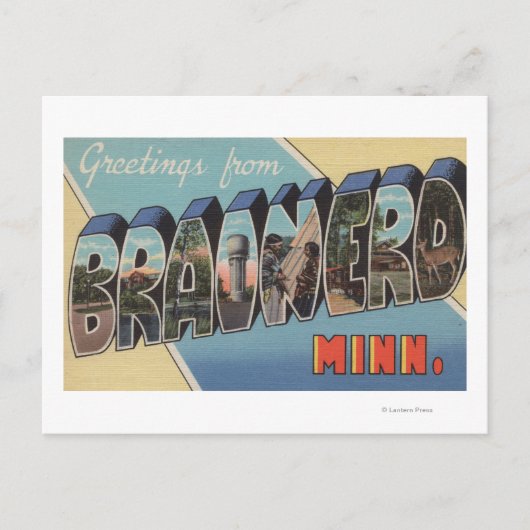 Brainerd, Minnesota - Große Buchstabenszenen Postkarte (Vorderseite)