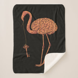 Brainingo Flamingo Decke  Geschenk für Liebhaber Sherpadecke