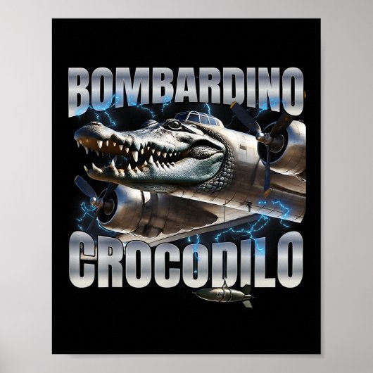 Brainrot Bombardino Crocodilo Poster (Vorne)