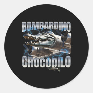 Brainrot Bombardino Crocodilo Runder Aufkleber