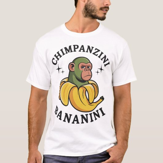 Brainrot Chimpanzee and Banana T-Shirt (Vorderseite)