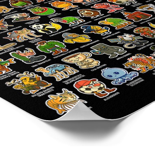 Brainrot Gen Z Funny Meme 90 Brainrot Char Poster (Ecke)