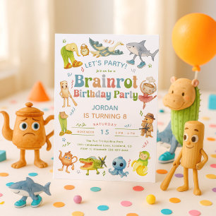Brainrot Meme Birthday Party Einladung