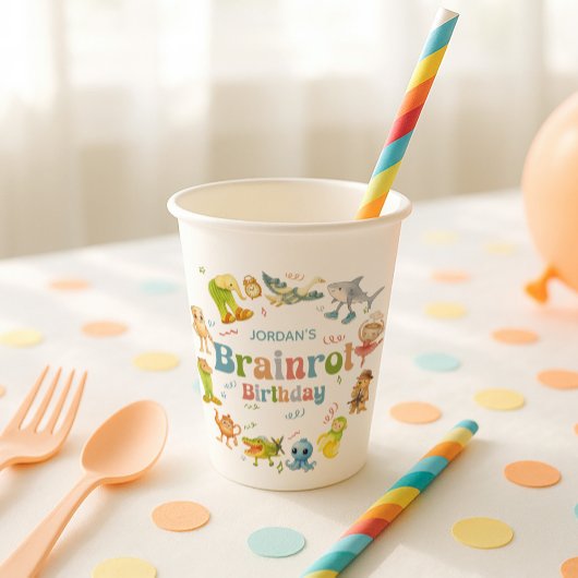 Brainrot Meme Birthday Party Pappbecher