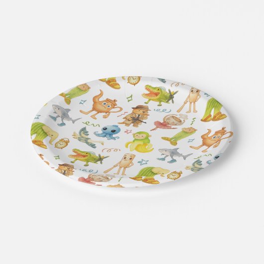 Brainrot Meme Birthday Party Pappteller (Schrägansicht)