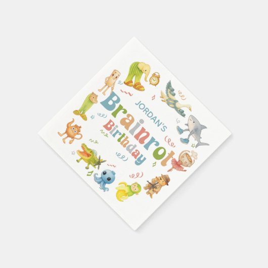 Brainrot Meme Birthday Party Serviette (Ecke)