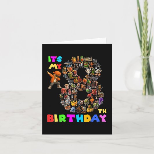 Brainrot Meme Bo zum 8. Geburtstag Karte (Vorderseite)