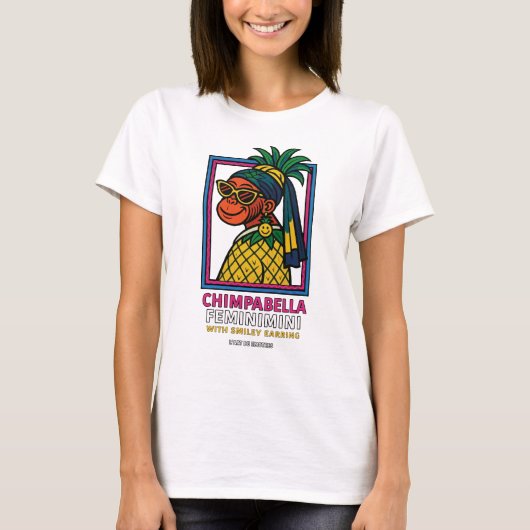 Brainrot POP Chimpabella Feminimini Ohrring T-Shirt (Vorderseite)