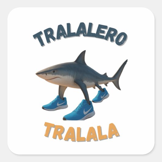 BrainRots TralaleroTralala |The Three-Legged Shark Quadratischer Aufkleber (Vorderseite)