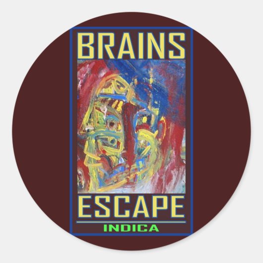 BRAINS ESCAPE INDICA RUNDER AUFKLEBER (Vorderseite)