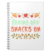 Brains Off Snacks on-School Lunch Break Notebook Notizblock (Vorderseite)