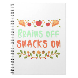 Brains Off Snacks on-School Lunch Break Notebook Notizblock