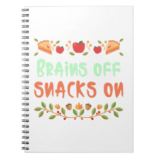 Brains Off Snacks on-School Lunch Break Notebook Notizblock