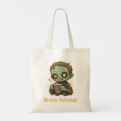 Brains Optional Zombie Coffee Funny Cute Undead  Tragetasche (Rückseite)