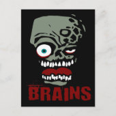 Brains Zombie Postkarte (Vorderseite)