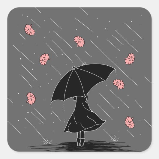 Brainstorm Pun Quadratischer Aufkleber (Vorderseite)