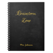 Brainstorm Zone Gold und Schwarz Notizblock (Vorderseite)