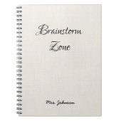 Brainstorm Zone White Notebook Notizblock (Vorderseite)