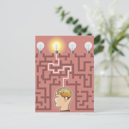 Brainstorming-Durchreise durch Maze Postkarte (Stehend Vorderseite)