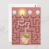 Brainstorming-Durchreise durch Maze Postkarte (Vorne/Hinten)