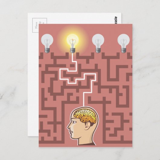 Brainstorming-Durchreise durch Maze Postkarte (Vorne/Hinten)