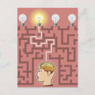 Brainstorming-Durchreise durch Maze Postkarte
