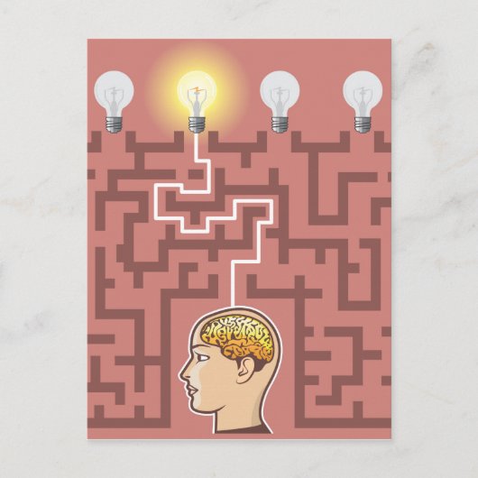 Brainstorming-Durchreise durch Maze Postkarte (Vorderseite)
