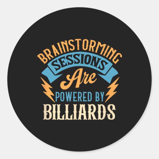 Brainstorming Sessions Billiards Enthusiast Runder Aufkleber (Vorderseite)