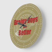 Brainy Boys sind besser Große Wanduhr (Winkel)