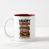 Brainy Burgers Coffee Mug Zweifarbige Tasse (Links)
